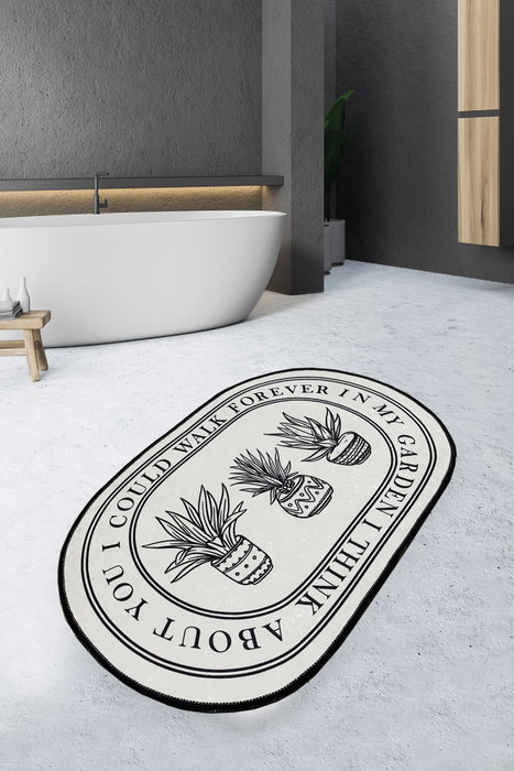 Mijölnir Walk Alfombrilla de baño Crema y negro 70 x 120 cm Mijölnir Walk Alfombrilla de baño Crema y negro 70 x 120 cm